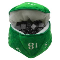 D20 Plush Dice Bag - Green